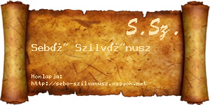 Sebő Szilvánusz névjegykártya